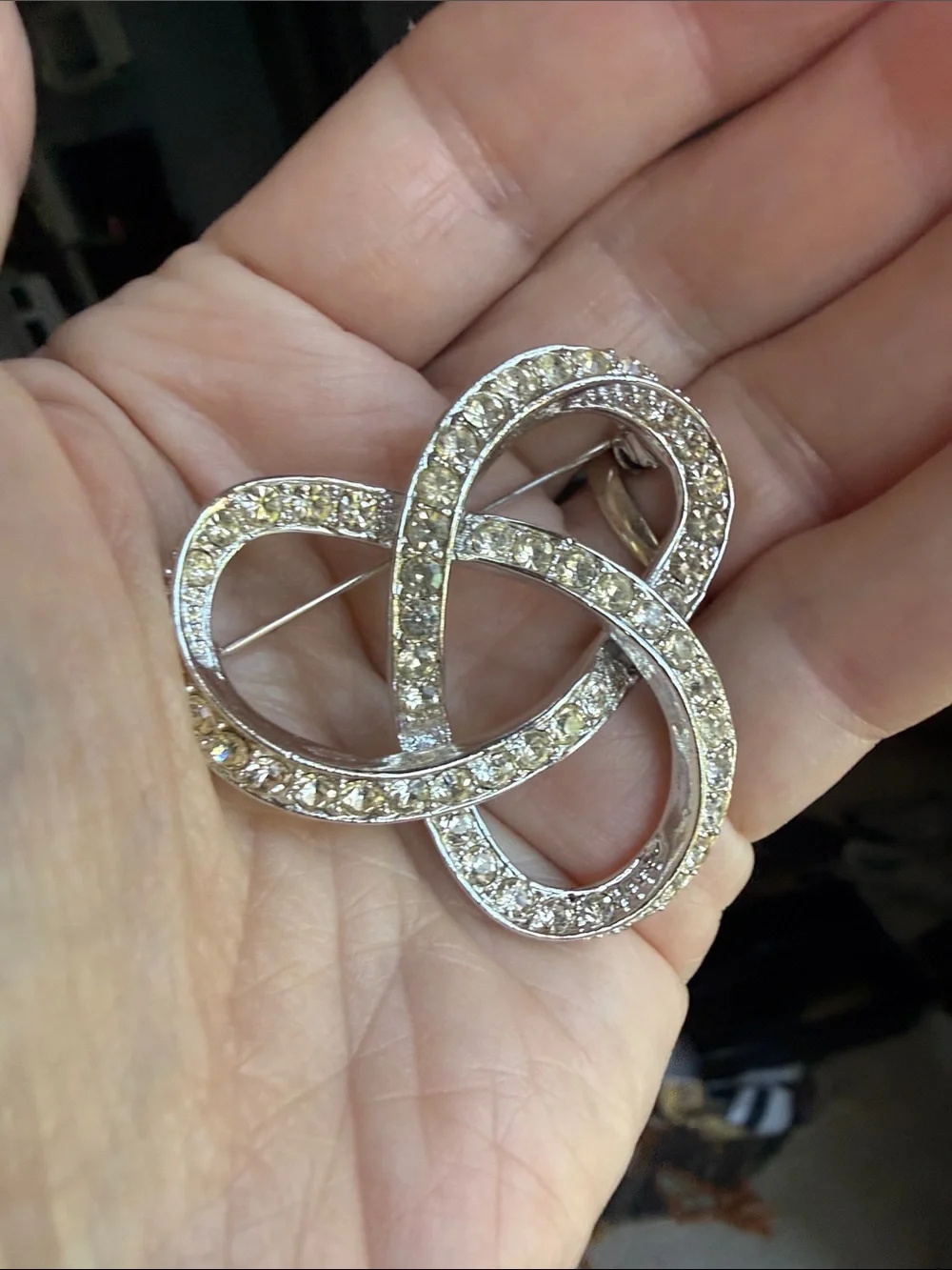 Vintage Mid Century Celtic Knot Silver Celtic Loop Brooch by Emmons